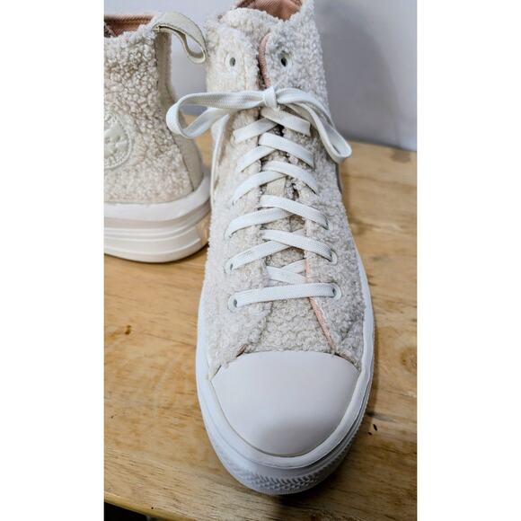 Converse Chuck Taylor Move Sherpa Platform High Top White Pink Women’s 10 - Picture 3 of 9